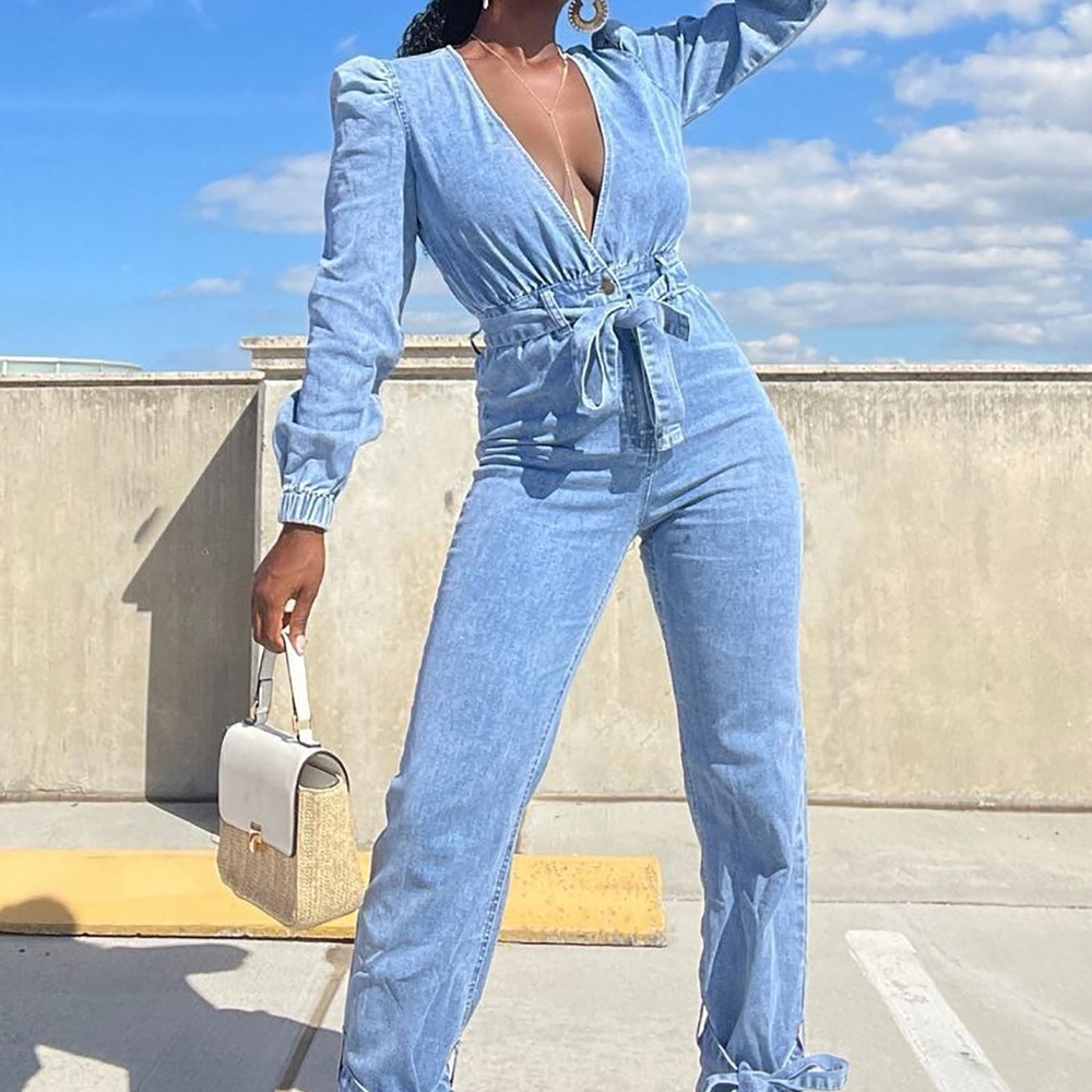 Denim romper